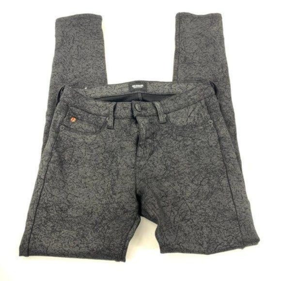 Hudson Nico Mid Rise Skinny Black Cracked Jean - Picture 5 of 10